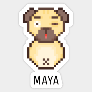 Pug Maya Black Sticker